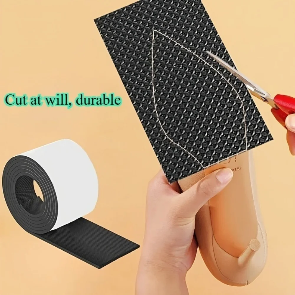 1 Roll Thick Non-Slip Wear-Resistant Shoe Sole Sticker - Anti-Abrasion Heel for Quieter, Sound-Canceling Chunky Heels Protection