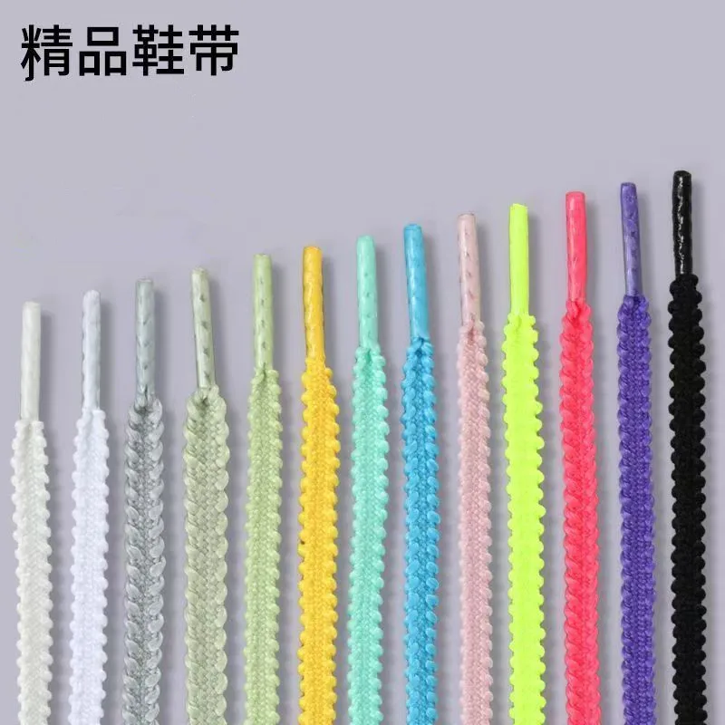 Multicolor Track Anti-slip Serrated Shoelaces Canvas Black White Runing Shoes laces Women Men Sport Casual Net Shoes Shoelaces