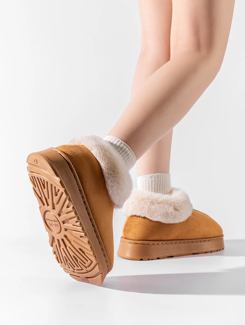 Women's Autumn And Winter Cotton Slippers With Thick And Soft Soles For Outdoor Wear, Comfortable And Warm At Home, Anti-slip