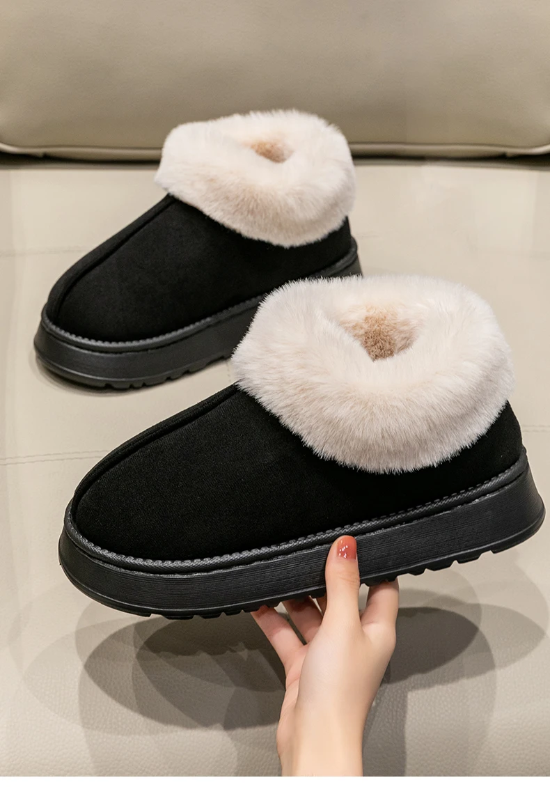 Women's Autumn And Winter Cotton Slippers With Thick And Soft Soles For Outdoor Wear, Comfortable And Warm At Home, Anti-slip