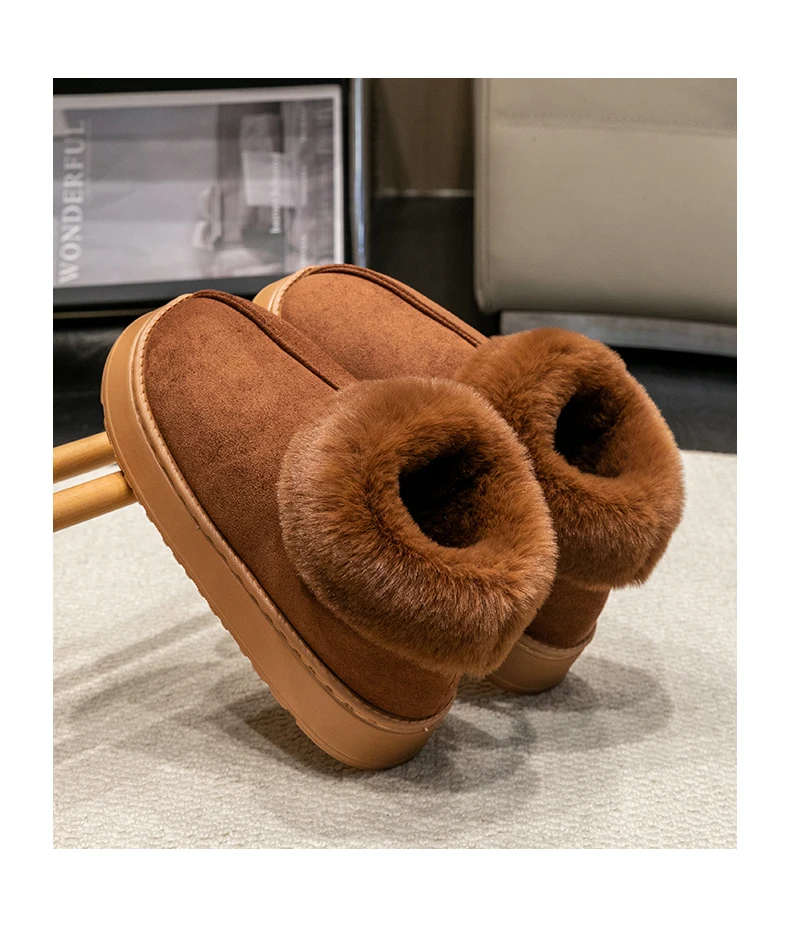 Women's Autumn And Winter Cotton Slippers With Thick And Soft Soles For Outdoor Wear, Comfortable And Warm At Home, Anti-slip