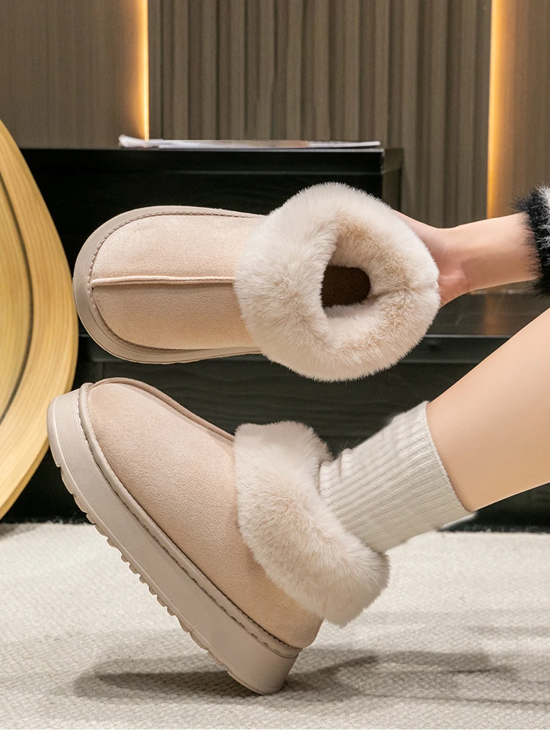 Women's Autumn And Winter Cotton Slippers With Thick And Soft Soles For Outdoor Wear, Comfortable And Warm At Home, Anti-slip