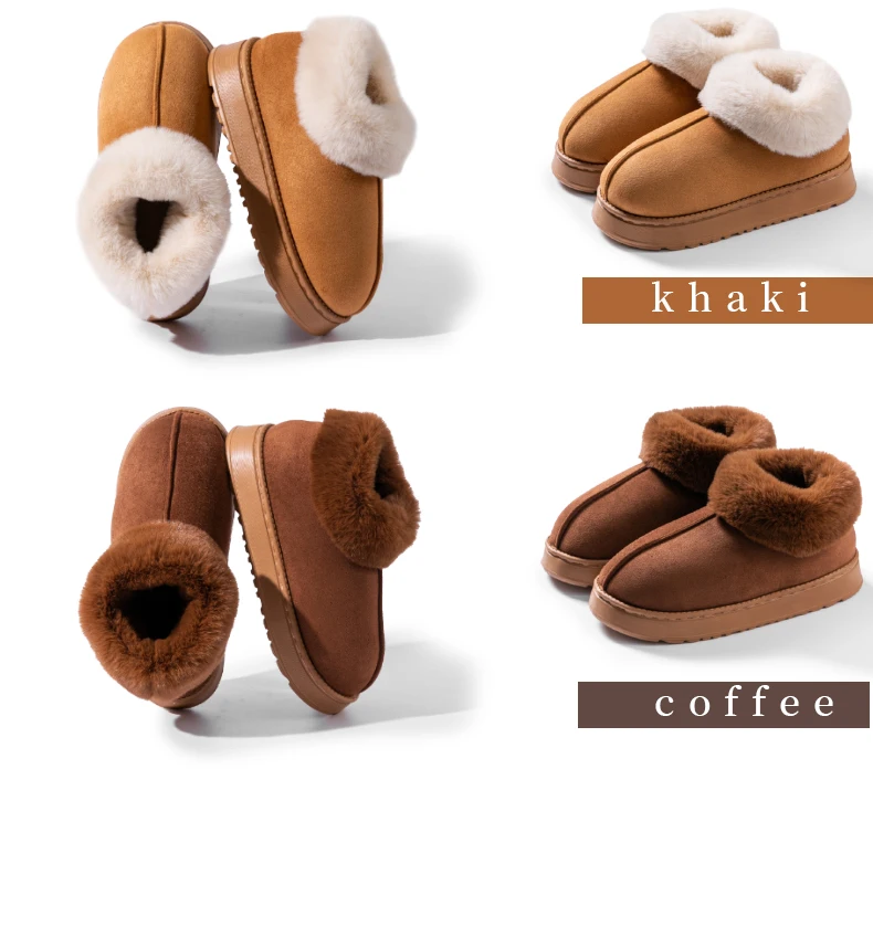 Women's Autumn And Winter Cotton Slippers With Thick And Soft Soles For Outdoor Wear, Comfortable And Warm At Home, Anti-slip