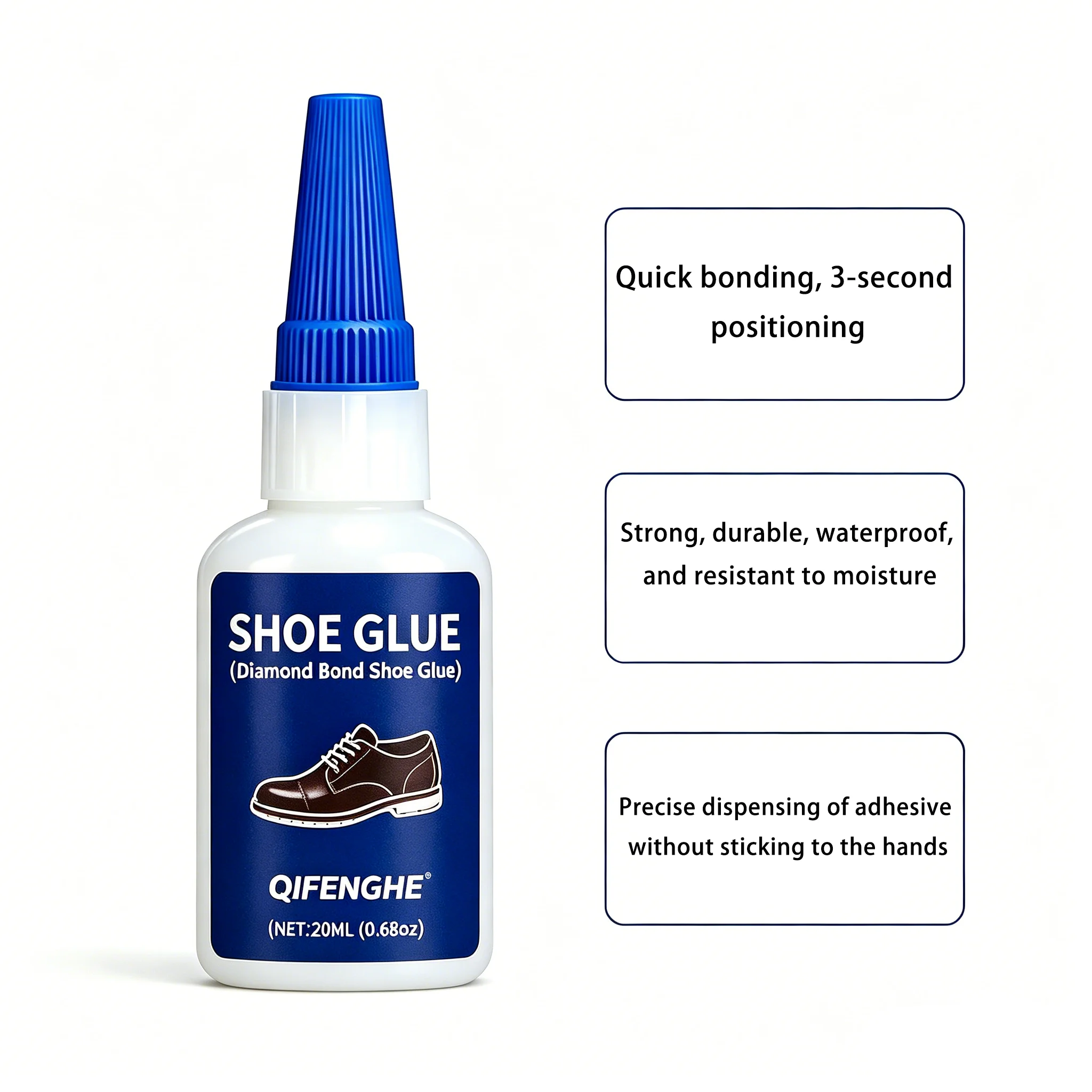 Diamond Bond Shoe Glue, Strong Flexible Adhesive for Long-Lasting Shoe Repairs, Ideal for Sole Bonding and Shoe Decor Fixes, Com