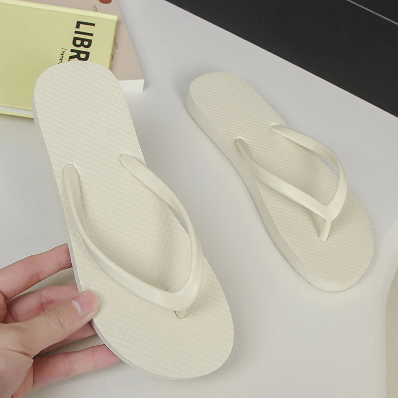 Women Flip Flops Summer Comfortable Beach Fashion Solid Slippers Anti Slip Pool PVC Quick Dry Ladies Slides Indoor House