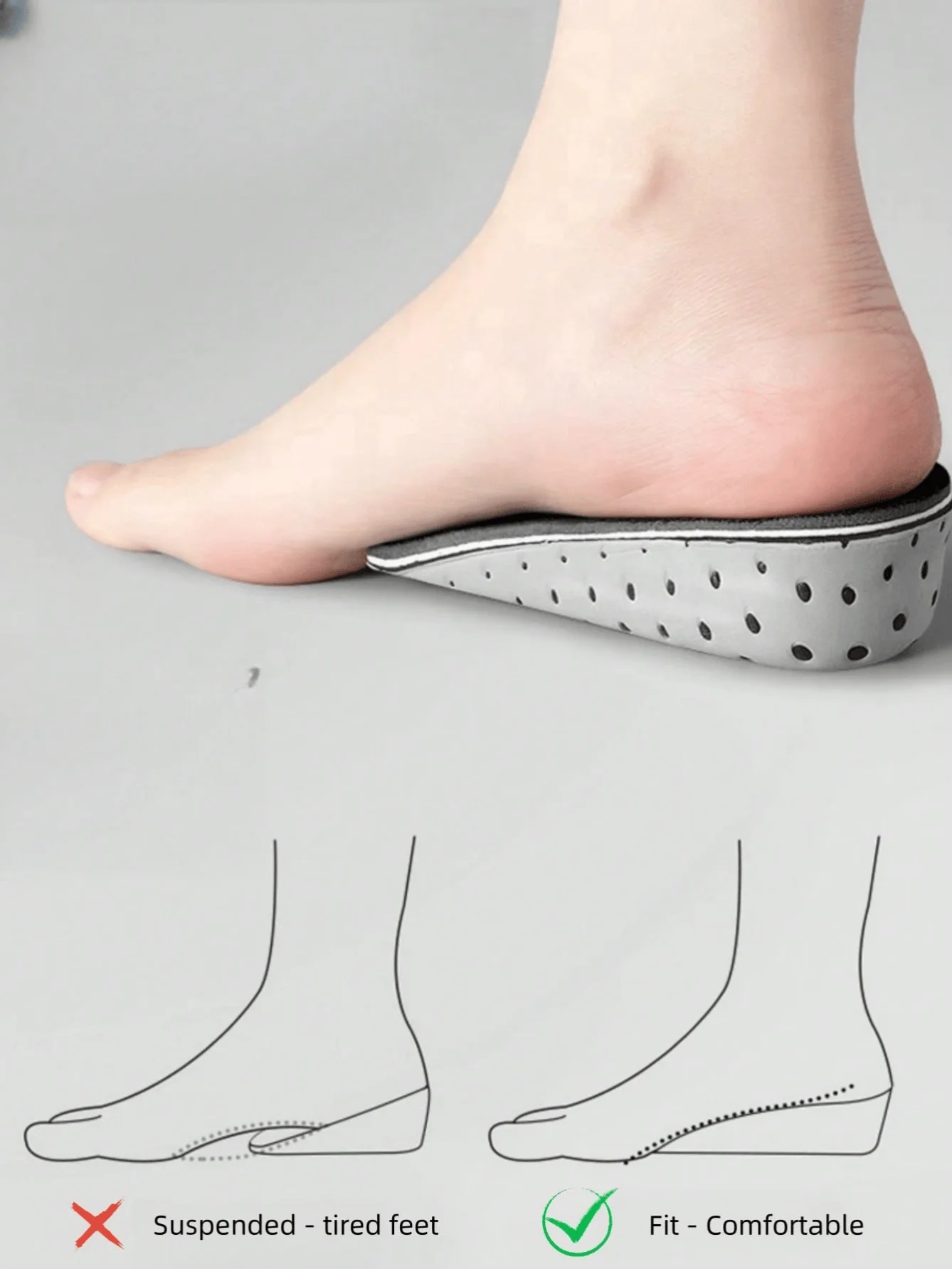 Invisible Height Increase Insoles EVA Memory Foam Men Women Shoe Insole Heel Lifting 2/3/4CM Taller Cushion Heighten Shoe Pad
