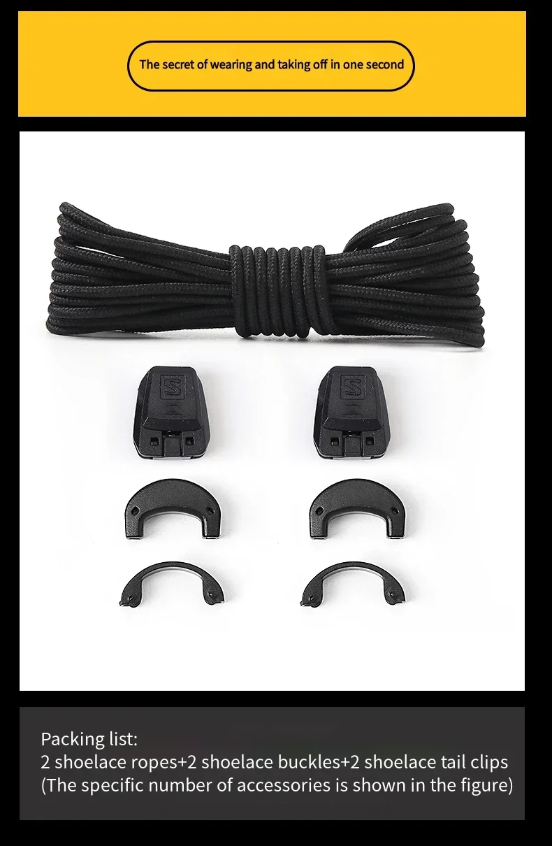 Fashion No Tie Shoelaces Outdoor Running Sneakers Laces Round Tennis Shoe Laces Without Ties Adult Kids Shoelace Shoes Accesorie