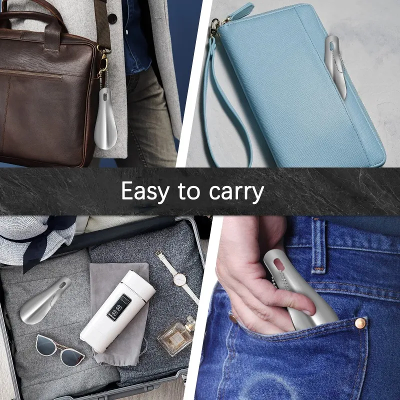 Three-colour 10cm Portable Mini Shoehorn Metal Durable Stainless Steel Fashion Keychain Shoehorn Accessories Shoe Helper