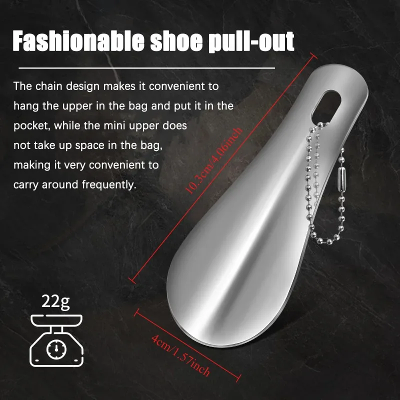 Three-colour 10cm Portable Mini Shoehorn Metal Durable Stainless Steel Fashion Keychain Shoehorn Accessories Shoe Helper