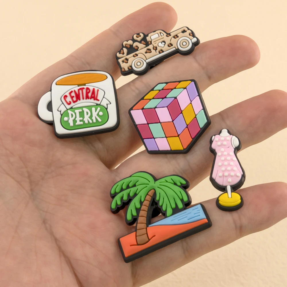 1/30pcs Vintage Vibe Shoe Charms Old School Shoe Decorations Y2K Pins for Girl Creative 80's 90's Sandal Accessories Clog Buckle