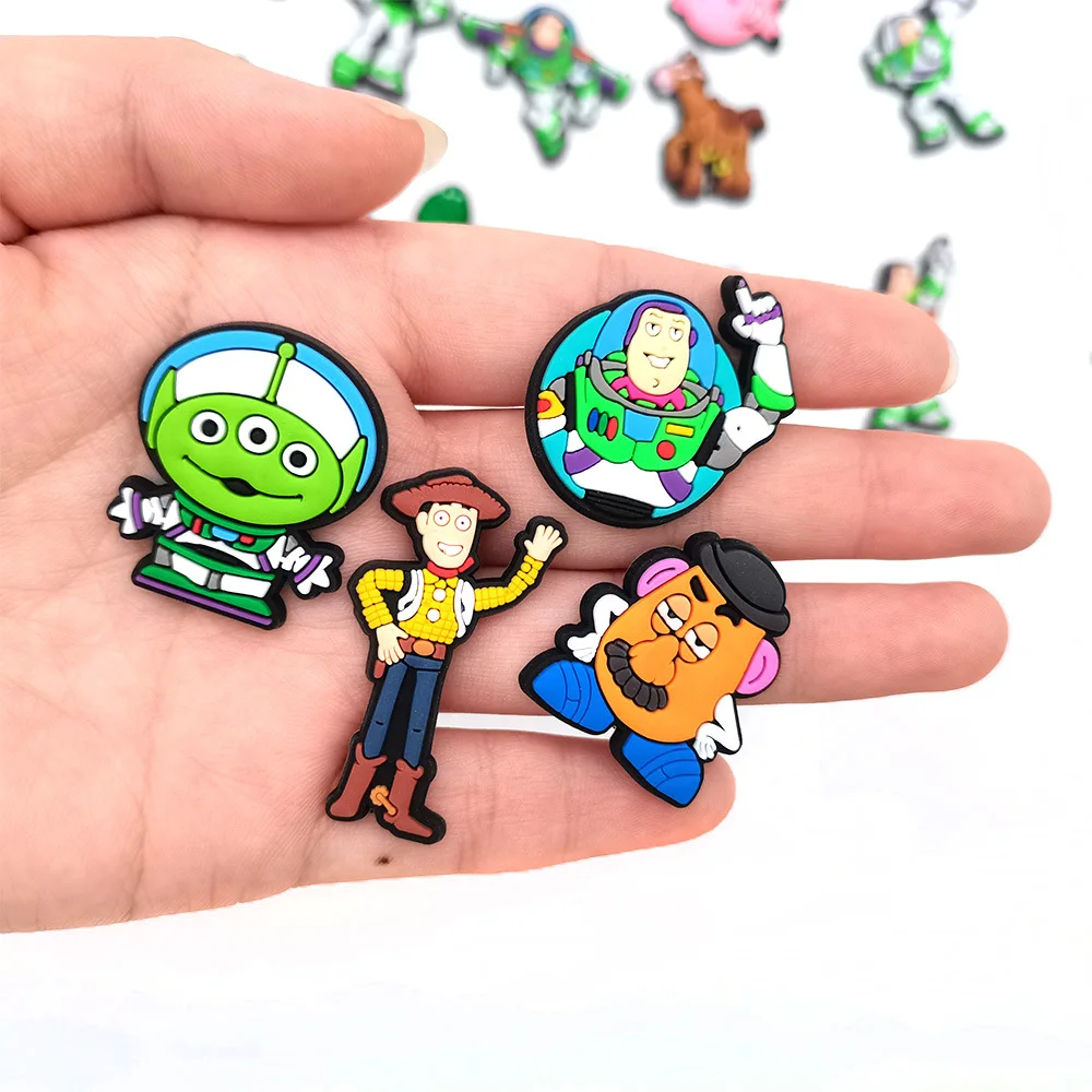 1/20Pcs Set Hot Sale Toy Cartoon Movie PVC Shoe Charms Buzz Lightyear Woody For Slides Sandals Clog Decor DIY Accessories Gifts
