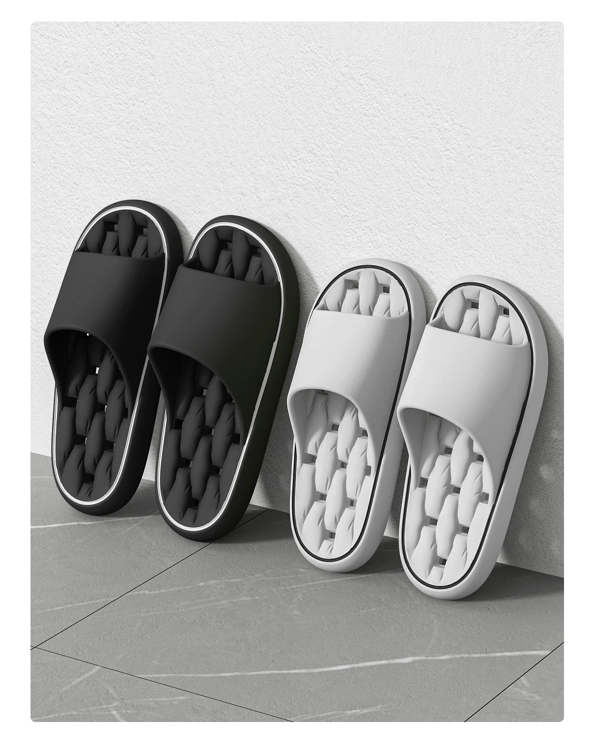 Summer Women Bathroom Slippers EVA Leaky Home Sandals Comfortable Soft Non-slip Slides Indoor Men Quick Drying Flip Flops