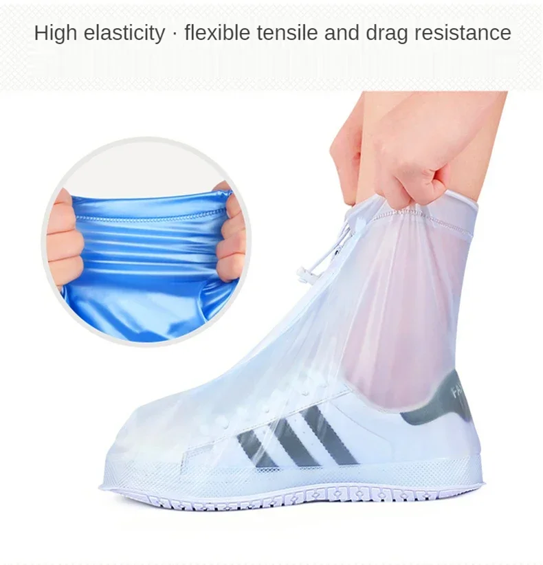 1 Pair Waterproof Shoe Cover Silicone Sport Rain Boot Cover with Layer Non-slip Material Wear-resistant Thick Shoes Cover Unisex