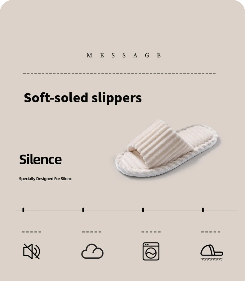 Men's Open Toed Slippers Autumn and Winter Indoor Anti Slip Breathable Bedroom Silent Couple's Home Shoes for Spring and Autumn