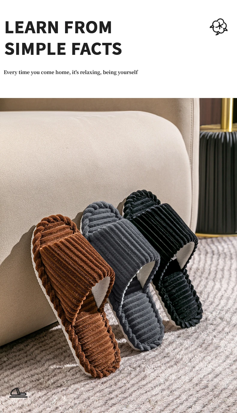 Men's Open Toed Slippers Autumn and Winter Indoor Anti Slip Breathable Bedroom Silent Couple's Home Shoes for Spring and Autumn