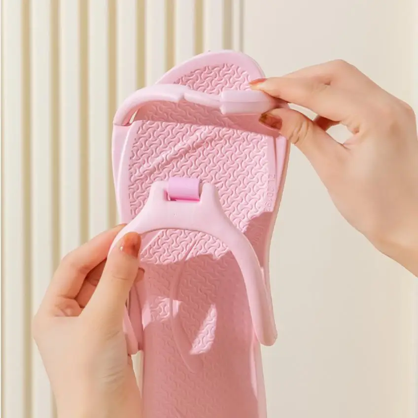 Foldable Travel Slippers Unisex EVA Flip Flops Hotel Non Slip Women Men Bathroom Indoor Slides Portable Lightweight Comfortable