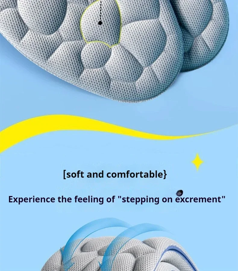 Soft Sports Insoles Unisex Foot Massage Insoles Mugwort Deodorizing Shoe Pads 2Pcs/6Pcs