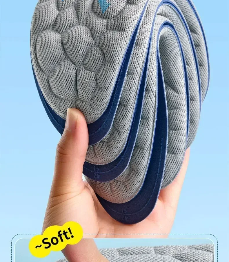 Soft Sports Insoles Unisex Foot Massage Insoles Mugwort Deodorizing Shoe Pads 2Pcs/6Pcs