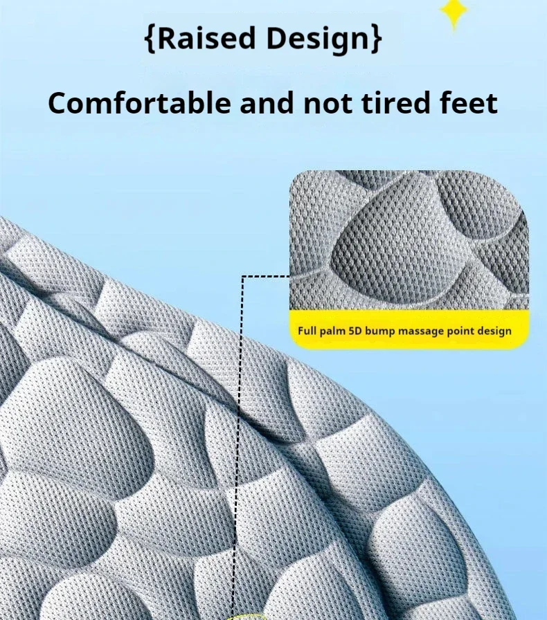 Soft Sports Insoles Unisex Foot Massage Insoles Mugwort Deodorizing Shoe Pads 2Pcs/6Pcs