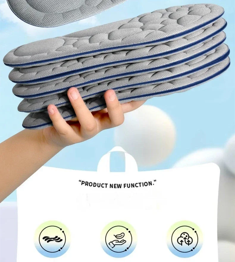 Soft Sports Insoles Unisex Foot Massage Insoles Mugwort Deodorizing Shoe Pads 2Pcs/6Pcs