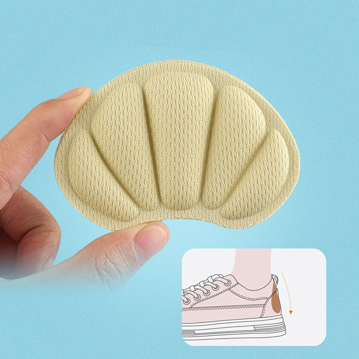 4 PCS Heel Insoles Patch of Heel Pads Relieve Pain for Too Large Shoes, Heel Cushion Inserts, Self-Adhesive Heel Grips