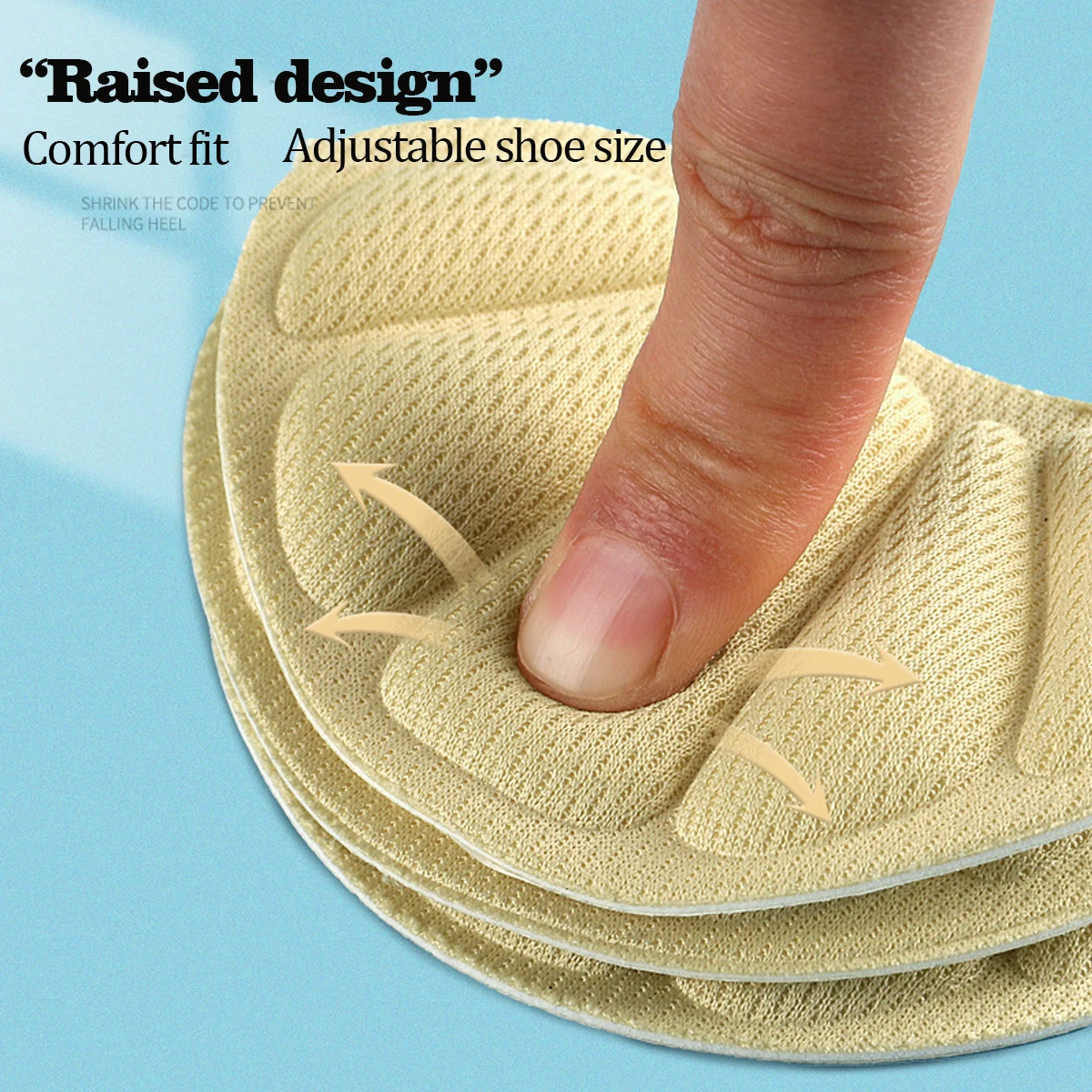 4 PCS Heel Insoles Patch of Heel Pads Relieve Pain for Too Large Shoes, Heel Cushion Inserts, Self-Adhesive Heel Grips