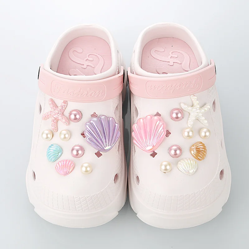 18pcs Starfish Shell Marine Series Shoe Charms Accessories for Clogs Slide Sandals Shoe Decoration Buckle Pins Boys Girls Gifts