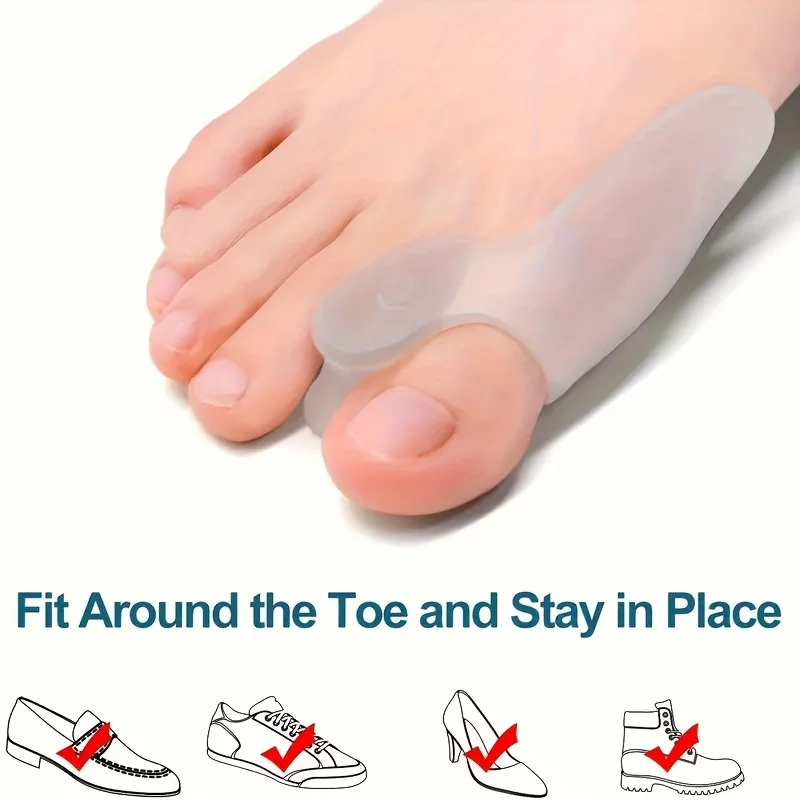 1 Pair Unisex Silicone Toe Covers Comfortable Big Toe Separator Protector Foot Care Accessory for Personal Hygiene