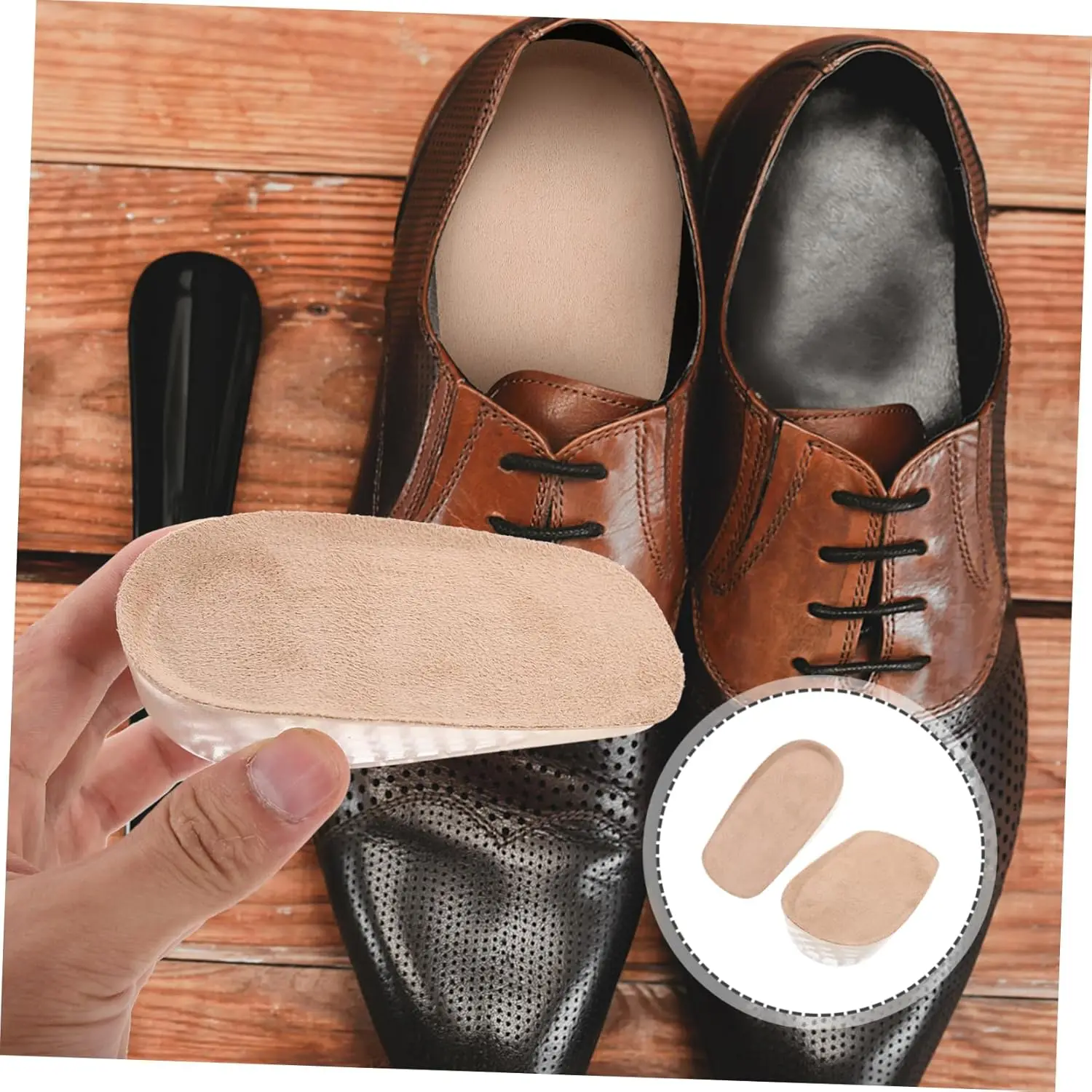 1pairs Height Increase Insoles, Shock Absorption Heel Cushion Pads, Height Lift Shoes Inserts for Men & Women