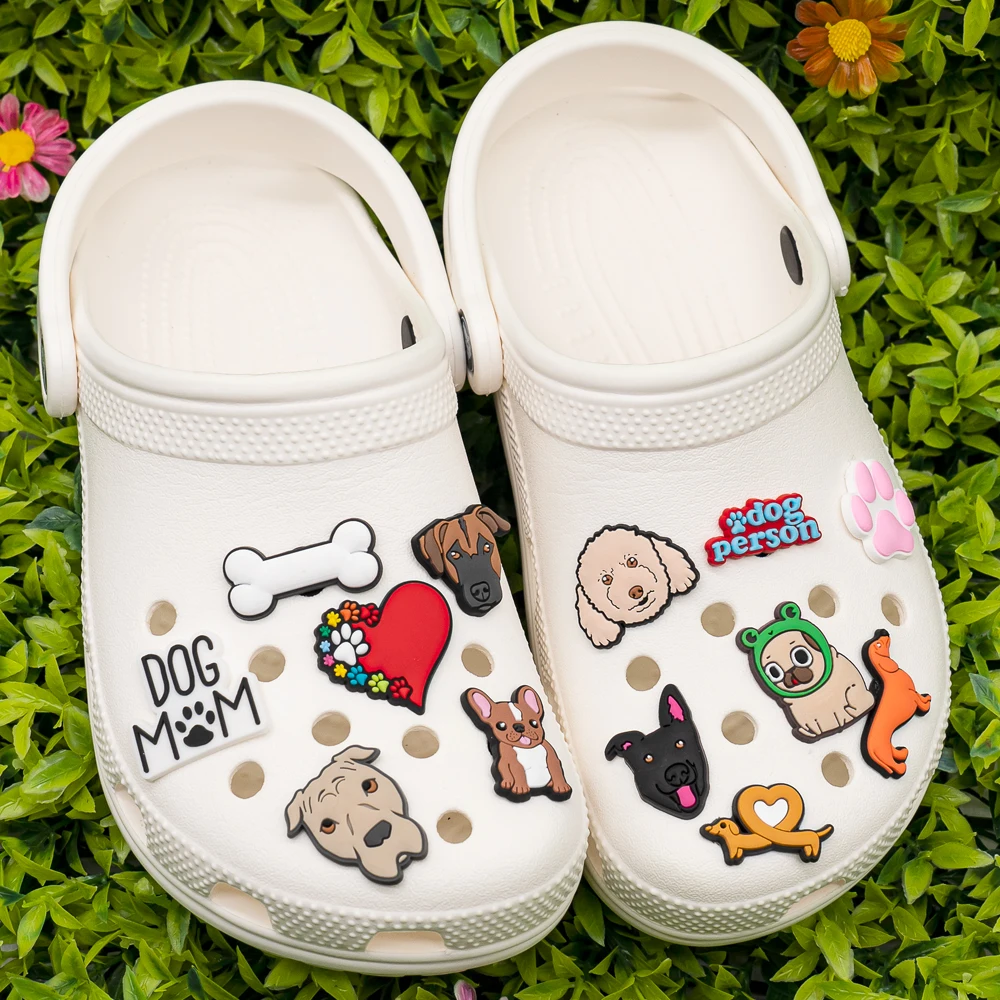 1pcs PVC Dog Dachshund Corgi Paw Shoe Charms Shoe Decorations Accessories Pins for Women Men Kids Gift,Bulldog Clog Buckles