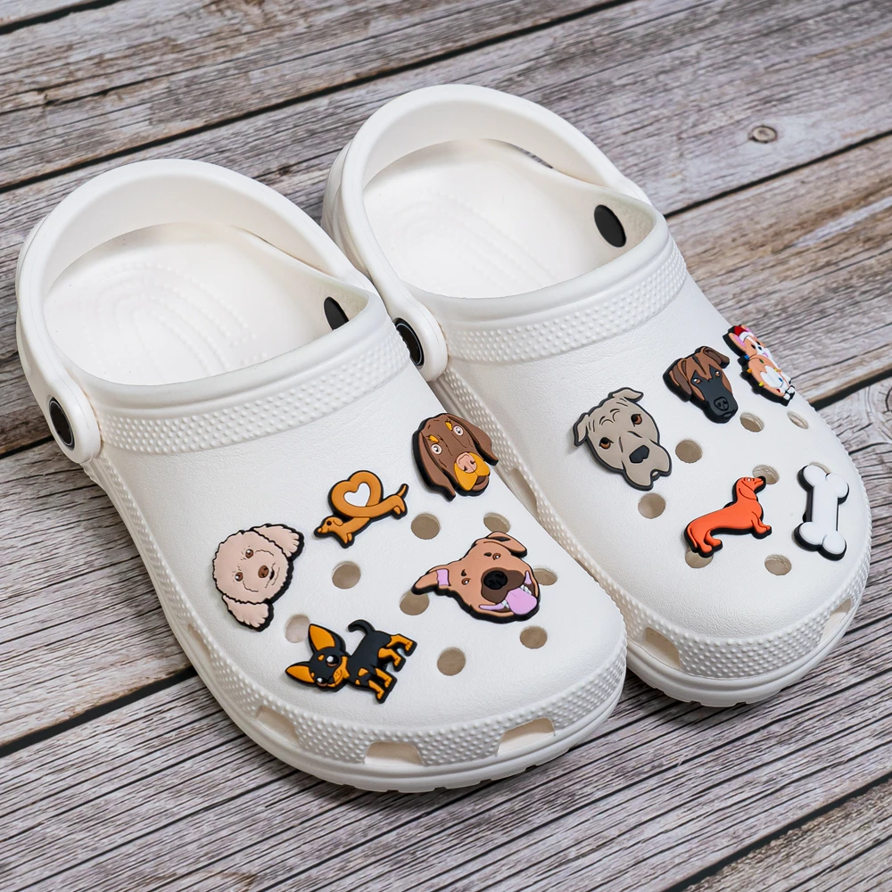 1pcs PVC Dog Dachshund Corgi Paw Shoe Charms Shoe Decorations Accessories Pins for Women Men Kids Gift,Bulldog Clog Buckles