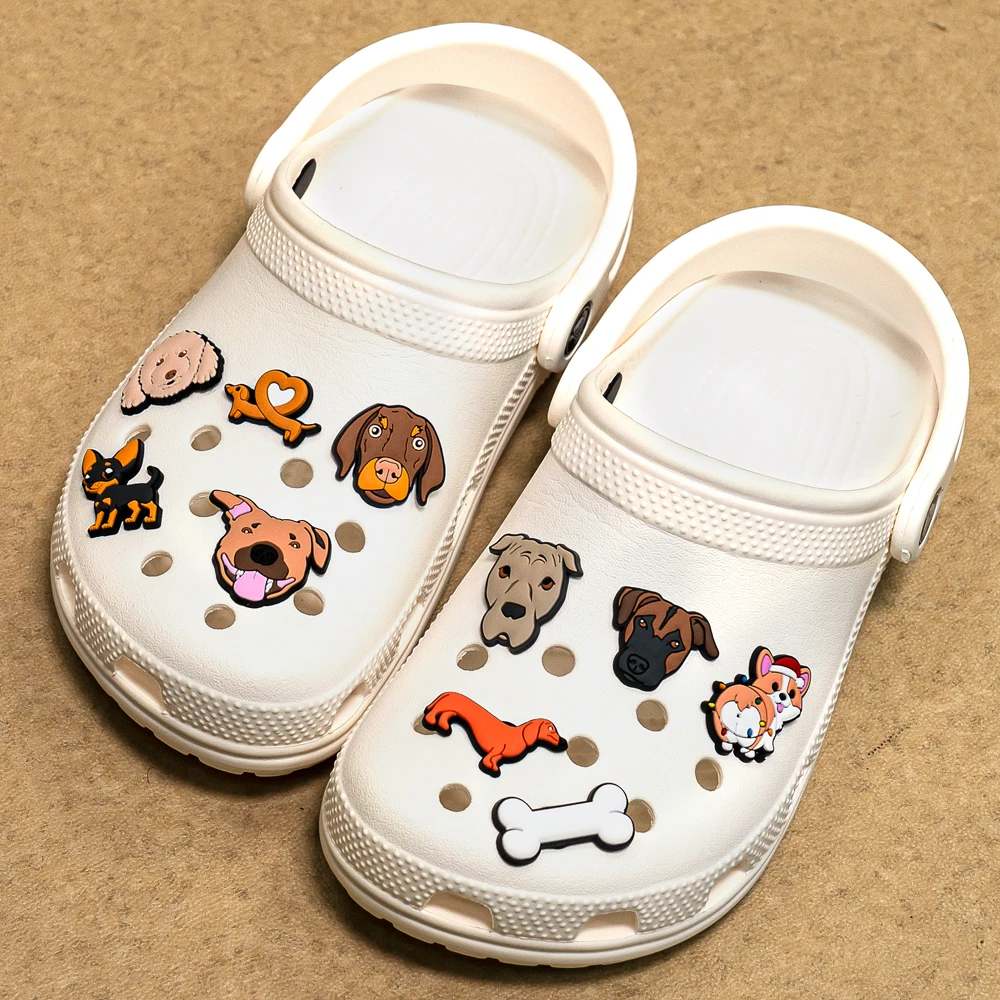1pcs PVC Dog Dachshund Corgi Paw Shoe Charms Shoe Decorations Accessories Pins for Women Men Kids Gift,Bulldog Clog Buckles