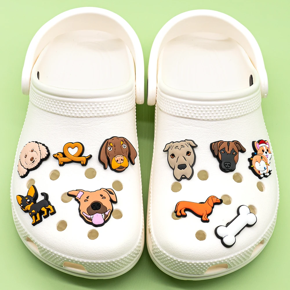 1pcs PVC Dog Dachshund Corgi Paw Shoe Charms Shoe Decorations Accessories Pins for Women Men Kids Gift,Bulldog Clog Buckles