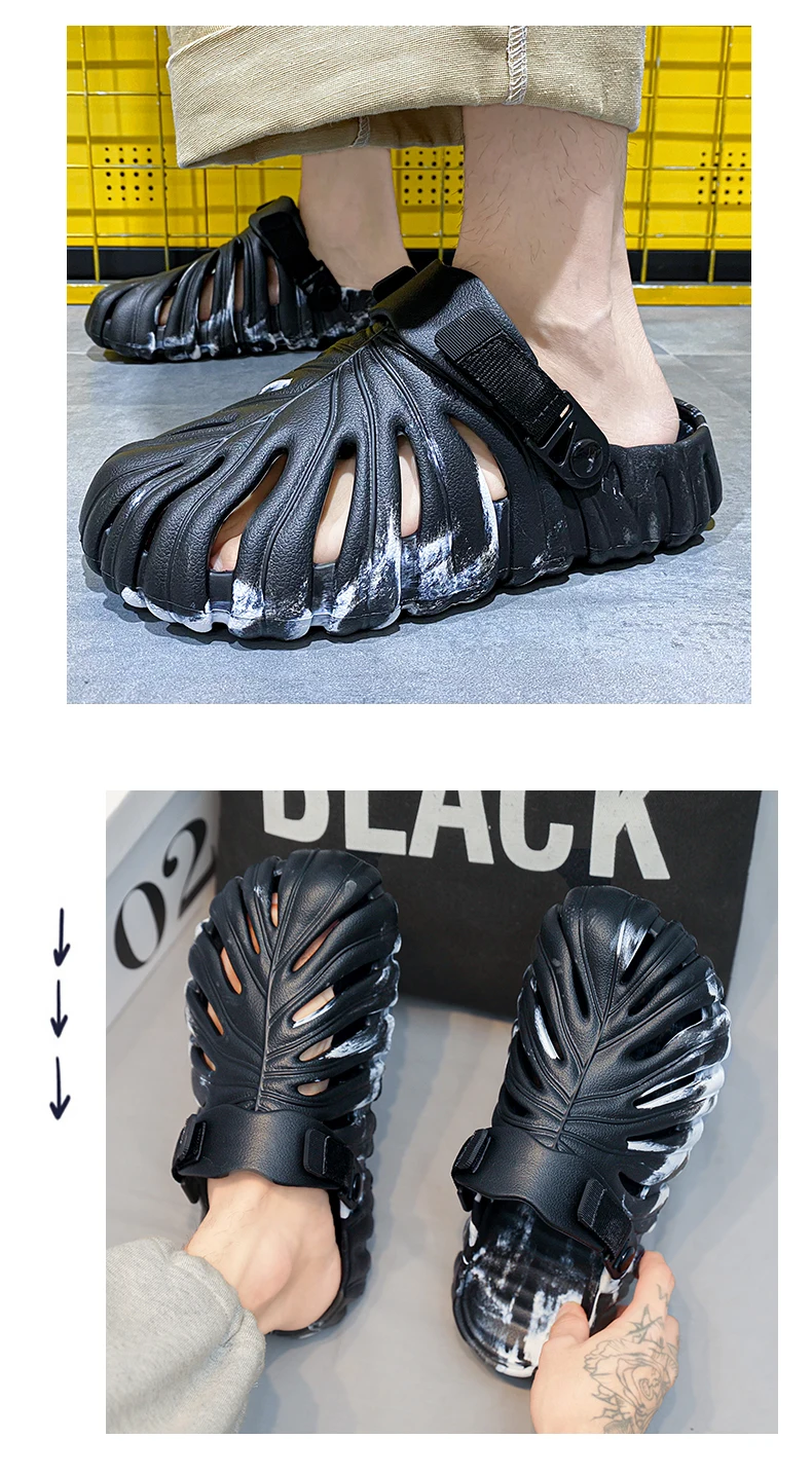 Men Women Summer Slippers Camouflage Leaves Sandals Creative Outdoor Beach Shoes Lovers Casual Home Slides Loafers Platform