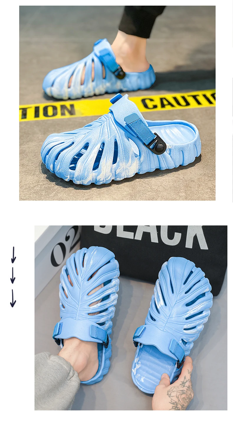 Men Women Summer Slippers Camouflage Leaves Sandals Creative Outdoor Beach Shoes Lovers Casual Home Slides Loafers Platform