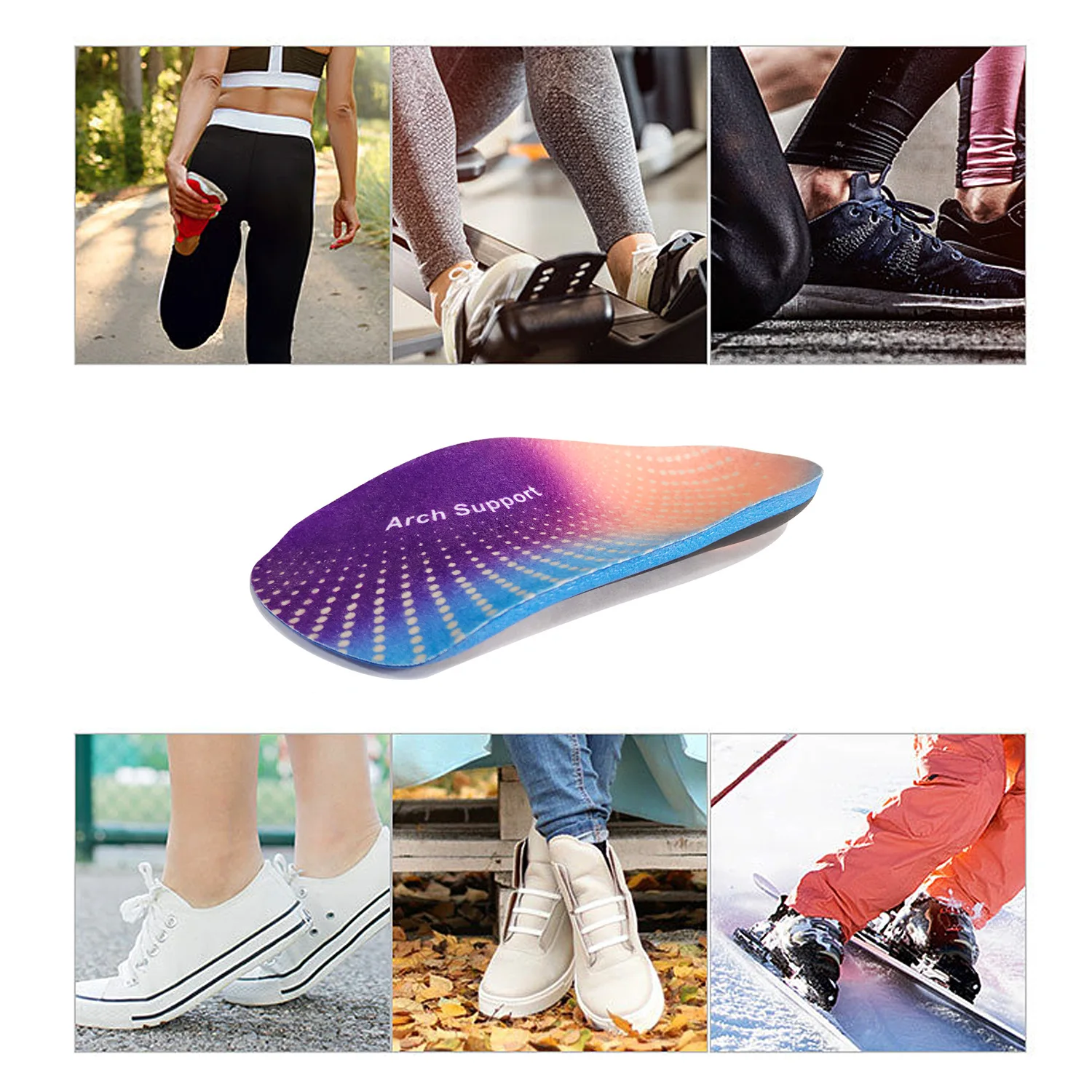 New Orthopedic Insoles Orthotics Flat Foot Health Sole Pad Insert Arch Support Pad For Plantar Fasciitis Feet Care Insoles