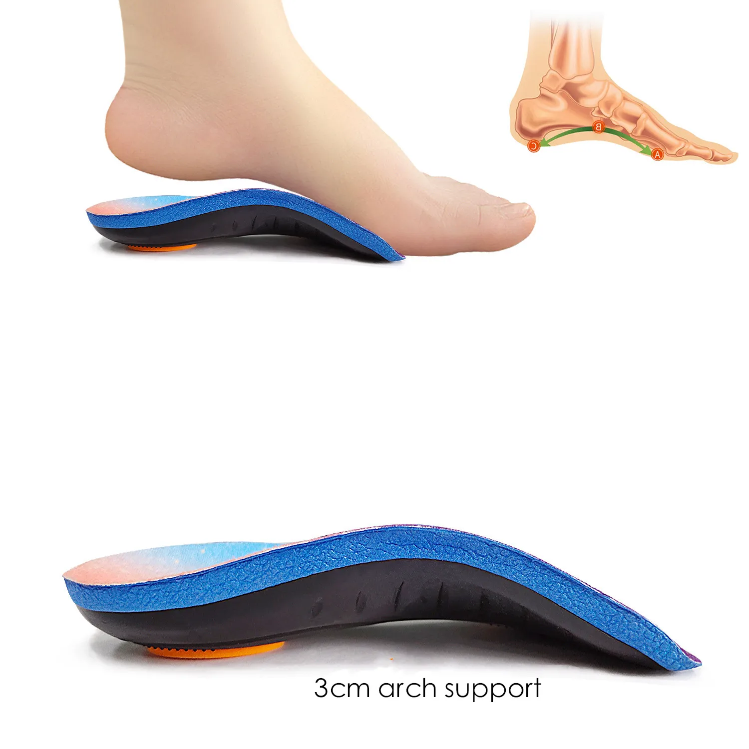 New Orthopedic Insoles Orthotics Flat Foot Health Sole Pad Insert Arch Support Pad For Plantar Fasciitis Feet Care Insoles