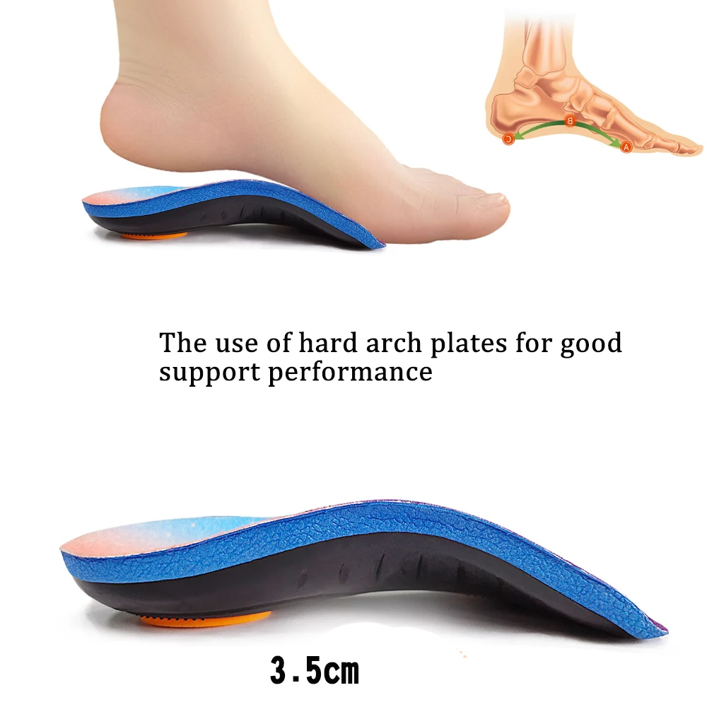 New Orthopedic Insoles Orthotics Flat Foot Health Sole Pad Insert Arch Support Pad For Plantar Fasciitis Feet Care Insoles