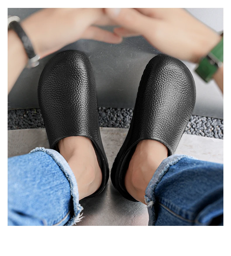 Men Sandals Garden Clogs Waterproof Anti-Slip Oil-Resistant Chef Shoes Comfortable Slippers Women Workers Outdoor Fishing Shoes