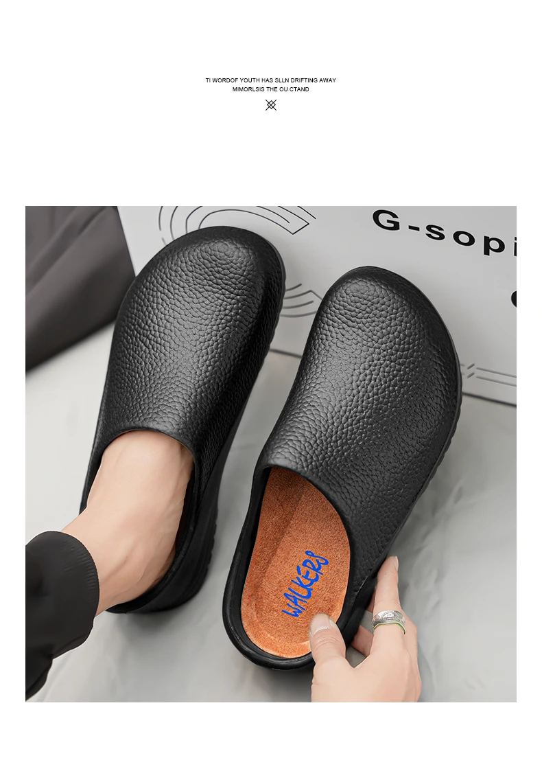 Men Sandals Garden Clogs Waterproof Anti-Slip Oil-Resistant Chef Shoes Comfortable Slippers Women Workers Outdoor Fishing Shoes