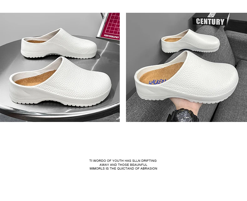 Men Sandals Garden Clogs Waterproof Anti-Slip Oil-Resistant Chef Shoes Comfortable Slippers Women Workers Outdoor Fishing Shoes