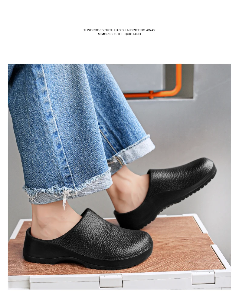 Men Sandals Garden Clogs Waterproof Anti-Slip Oil-Resistant Chef Shoes Comfortable Slippers Women Workers Outdoor Fishing Shoes