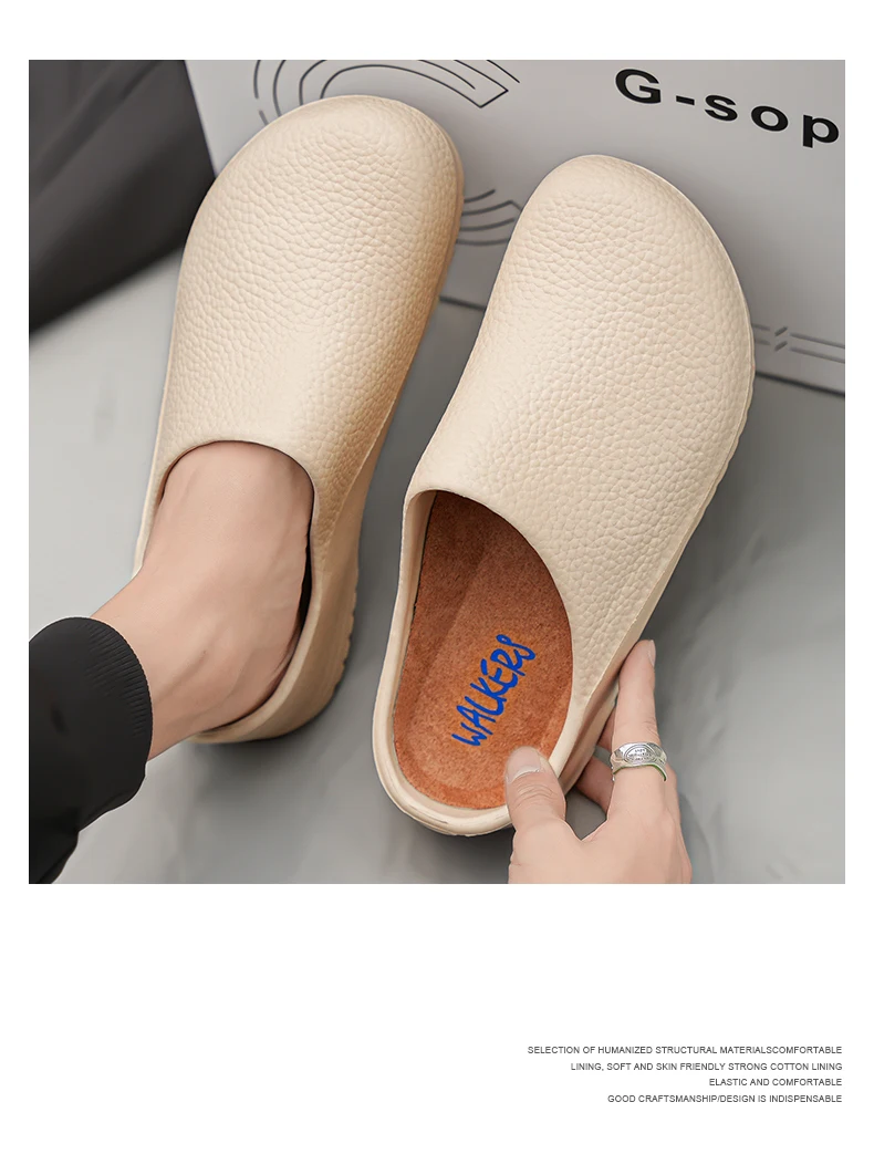 Men Sandals Garden Clogs Waterproof Anti-Slip Oil-Resistant Chef Shoes Comfortable Slippers Women Workers Outdoor Fishing Shoes