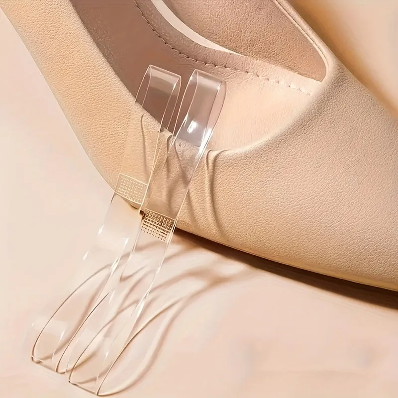 Transparent Invisible Shoelace Fasteners for Women Heel Anti-Slip Straps Prevent Heel Slipping No-Tie Secure Shoe Lace for Heels