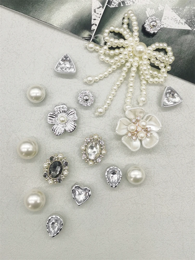 16PCS DIY Flowers Water Droplet Shoe Charms Decorations Heart Shaped Shoe Buckles Ornament Mutlifunctional Bowknot Shoe Clips