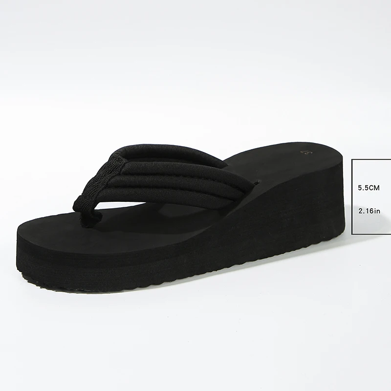 Lightweight Wedge Flip Flops for Women Fashion Clip Toe Platform Slippers Woman 2025 Summer Thick Bottom Non Slip Beach Slides