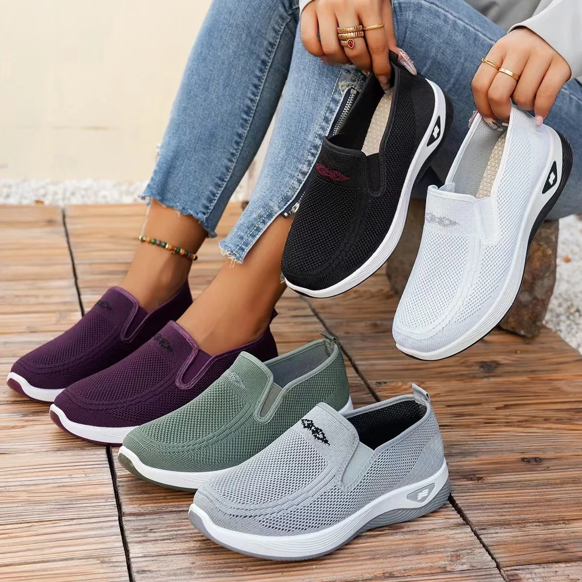 Women's 2026 Spring Autumn Fashionable Single‑Color Work Shoes Convenient Comfortable Casual Daily Footwear Free Shipping