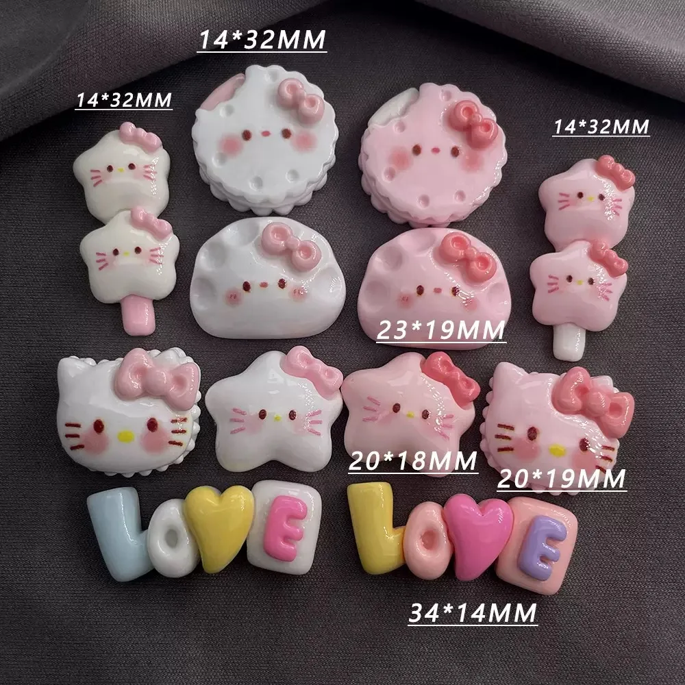 12 Pairs Of Hello Kitty Shoes Charm Cartoon Cat Footwear Accessories Suitable For Sandals Sandal Decorations Festive Gifts