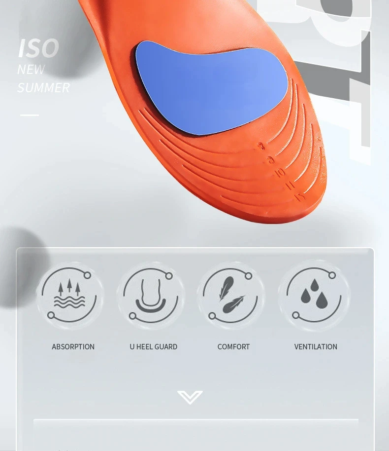 Shock-Absorbing Sports Insoles Men's and Women's Arch Support Insole Breathable Comfort Shoe Pads 2Pcs/4Pcs