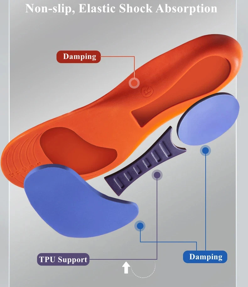 Shock-Absorbing Sports Insoles Men's and Women's Arch Support Insole Breathable Comfort Shoe Pads 2Pcs/4Pcs